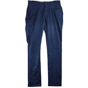 Au Noir Sophisticated HT5523 Pants Mens 32 Blue Textured Slim Stretch Trousers